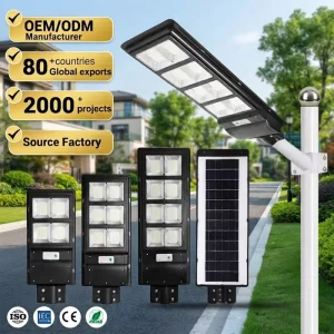 High Brightness Integrated All in One ABS Garden Outdoor 60W 90W 120W Waterproof IP65 LED Solar Street Lamp