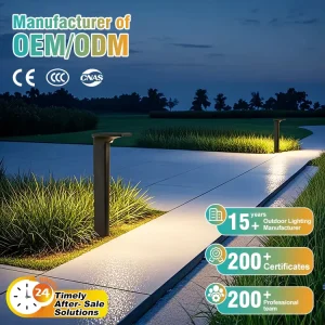 High Brightness Intelligent Light control LiFePO4 3.2V 8000mAh Battery and 3000k 6500k Color Temperature Solar Lawn Light