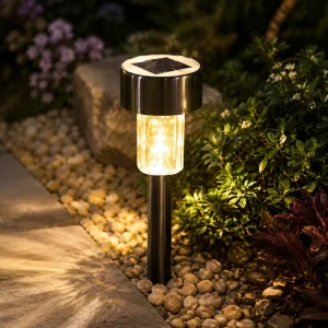 High Brightness LED Garden Light Solar Outdoor Stainless Steel Waterproof Lawn Light for Lawn Walkway