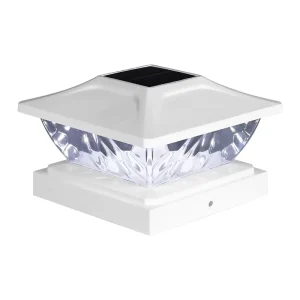 High Brightness Outdoor Solar Post Lights IP65 Waterproof PVC Fence Post Cap LED Light Control Garden Solar Powered Cap