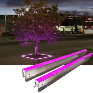 High Brightness Recessed LED Linear Tree Light IP67 Waterproof DMX RGB Stainless Steel DC24V Christmas Halloween Garden