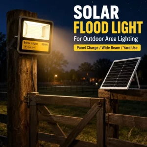 High Brightness Solar LED Flood Light for Outdoor Large Yard Heavy Duty Construction Site Parking Lot Security Illumination IP66