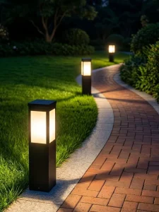 High Brightness Warm White LED Lawn Light IP65 Waterproof Aluminum Alloy Plastic Shade Garden Landscape Lighting