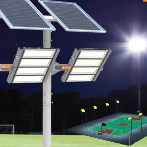 High Effect Module Solar Flood Lights Adjustable Angle MPPT Control Hybrid Powered Parking Lots Solar High Mast Lamp
