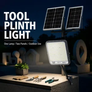 High Efficiency 300W Outdoor Solar LED Flood Light Aluminum Housing Anti-impact Anti-aging for Railway Station Logistics Park