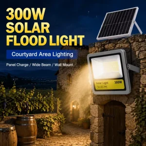 High Efficiency IP66 LED Solar Flood Light 100W to 500W Powered Projector Lamp Reflector for Stadium Durable Glass Cover