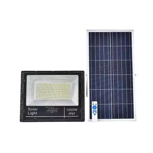 High Lumen 500W 1000W Solar Floodlight P66 Waterproof Remote Control Die Cast Aluminum Outdoor Led Light for Yard Parking Lot