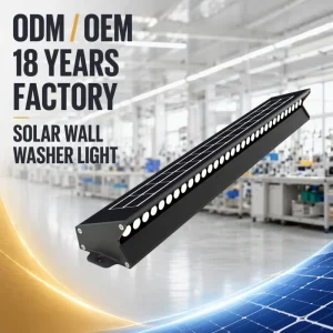 High Lumen Solar LED Wall Washer Light 10W IP65 Waterproof Aluminum Outdoor Building Facade Lighting for Exterior Walls