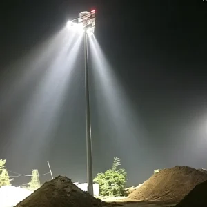 High Mast Flood Light On site Lighting Effect 20m at Sand & Stone Quarry