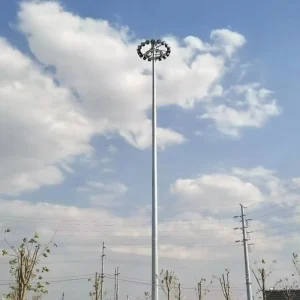 High Mast Light Pole ISO Certified Hot Dip Galvanized Industrial Area Plaza Lighting