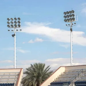 High Mast Light Pole for Football Stadiums 15m 18m 20m 30m 35m Tennis Court IP65 LED Light Source Iron Free Design Manufacturer