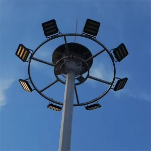 High Mast Lighting Aluminum Pole with LED Lights IP65 Rated for Sports Stadiums