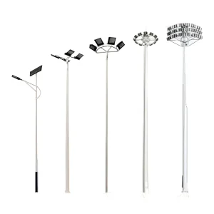 High Mast Lighting Steel Pole With Led Lights in Public Place