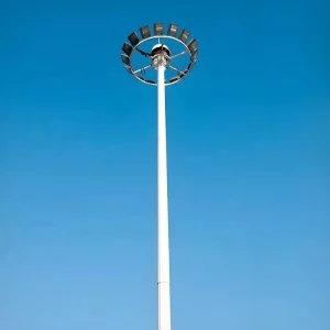 High Mast Lighting Steel Pole With Led Lights in Public Place
