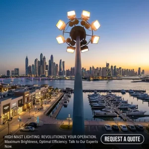 High Mast Pole Light 20m IP66 Road LED with Stainless Steel and 5-Year Warranty