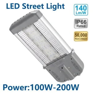 High Performance Aluminum Street Light 100W-200W IP66 Waterproof for Highway Road and Industrial Park Lighting