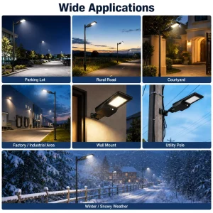 High Power 40W 6000LM All-in-one Solar Street Light IP65 for Parking Lot Rural Road Factory Courtyard Winter Use