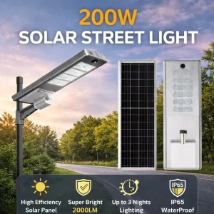 High Power Heavy Duty IP66 Solar Battery-Powered LED Street Light Industrial Grade Outdoor Road Lighting with 10-Year Warranty