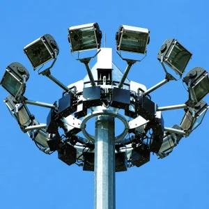 High Power High Mast Light with LED IP66 Aluminum Construction and Steel Pole