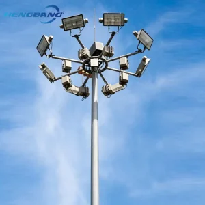 High Power IP65 Outdoor LED High Mast Light 20-40M Automatic Lifting High Mast Light Pole for Airport Stadium Plaza