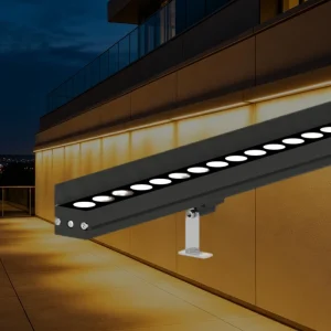 High Power IP67 Rated Aluminum Adjustable Bracket Linear Strip Lighting Architecture Exterior DMX High Brightness Led Wall