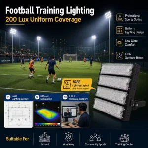 High Power LED Stadium High Mast Flood Light High Brightness Flicker Free Anti Glare Aluminum Die Cast for Sport Arena Lighting