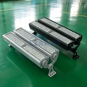 High Power Modular Linear LED Flood Light IP65 Waterproof Adjustable Bracket High CRI 80 Lifespan Stadium Tunnel Warehouse