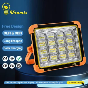 High Power Portable USB Rechargeable Solar Camping Light LED Flood Light Emergency Light IP66 ABS 200W