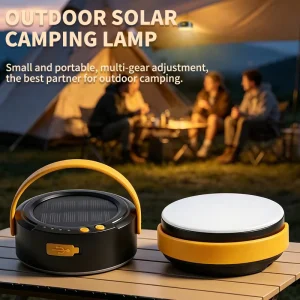 Solar Camping Lantern 1500mAh USB Rechargeable Hanging Outdoor Hiking Lamp