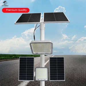 High Power Solar LED Stadium Light 400W 600W 800W IP66 Aluminum Outdoor Floodlight With 2 Solar Panels for Street