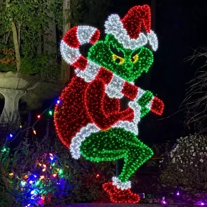 High Quality Christmas Decoration Light Large Custom Elf Grinch Christmas 3d Motf Light Ornaments for Sale