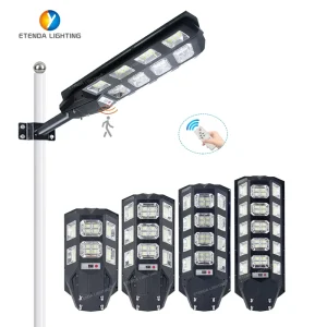 High Quality IP66 LED Remote Control Motion Sensor Security Lighting for Road 200W 500W All One Solar Street Lights