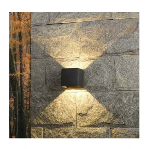 High Quality Outdoor Aluminum Wall Light Up Down LED Lighting for Garden Waterproof Black White Square Lamp