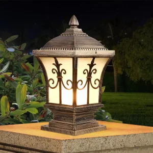 High Quality Outdoor Backyard Waterproof Gate Solar LED Pillar Lamp