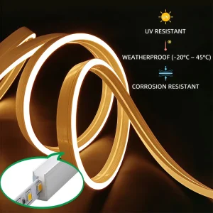High Quality Outdoor IP67 Waterproof 24v LED Rope Light Flexible Cuttable 100m Roll Silicone 12v LED Strip Light
