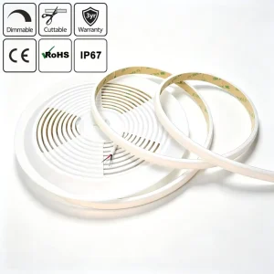 High Quality Silicone Extruded IP67 Waterproof 24V 528LED/m Dot-free UV-resistant Anti-yellowing Outdoor COB LED Strip Light