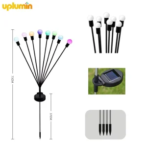 High Quality Solar Lights Outdoor H75cm Garden Firefly Stake Light With 6 Or 8 Or 10 Warm LED Per Each