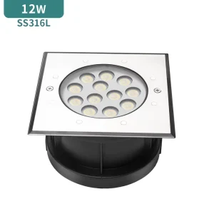 High Voltage Single Color or RGB IP68 LED 12W Buried Ground Light for Garden Lawn LED Underground Lights