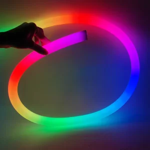 High quality 360 degree RGB Digital Round Black Silicone Lights 5m 10m Neon Flex for Decoration