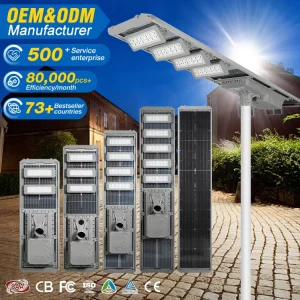 Highway Garden Outdoor Waterproof Ip66 Smd 400w 500w 600w 700w Integrated All in One Led Solar Road Lamp