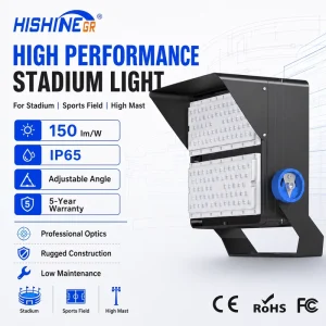 Hishine 250W 500W Flood Light with 600W for Parking Lot Adjustable Angle UV Protected IP65 Flood Light