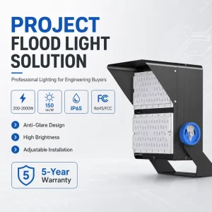 Hishine Daylight White Wide Angle Flood Light for Sports Arena Outdoor Lighting 250W 500W Die cast Aluminum