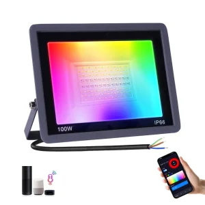 Holiday Decoration 100 240V RGBCCT IP66 Die Casting Aluminum Led Flood Lights Tuya App Smart Group Control Outdoor Landscape