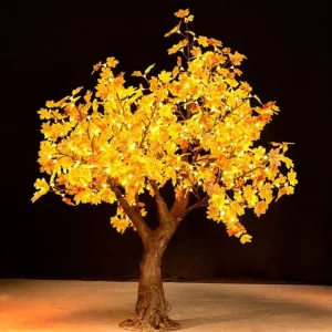 Holiday Decoration Outdoor Landscape Lighting 5ft Warm White LED Artificial Maple Tree Remote Control IP44 Rated