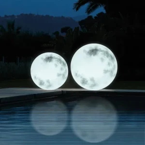 Holiday Lighting Outdoor Decoration Led Moon Light 60Cm Giant Garden Backyard Post Lawn Outdoor Moon Light Ball Lamp