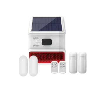 Home 433MHz Solar Battery Outdoor Waterproof ABS Siren LED Flashing Light Tuya Smart App Control PIR Motion Sensor Adjustable