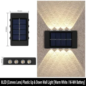 Home Decor Outdoor Solar IP65 LED Wall Lamp for Villa Fence Garden Yard Warm White Modern ROHS Certified Water Resistant