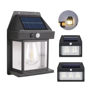 Home Solar IP65 Outdoor Garden Courtyard Light Automatically Lights Night Warm Light Tungsten Filament Human Body Induction Wall