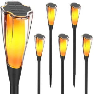 Hot Cross Border Sale Solar Flame Garden Light LED Path Light Waterproof Ground Insert IP65 Rating Decorative Outdoor Lawn Lamp