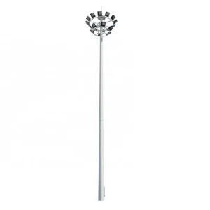 Hot Dip Galvanized Conical Octagonal High Mast LED Stadium Flood Light Pole